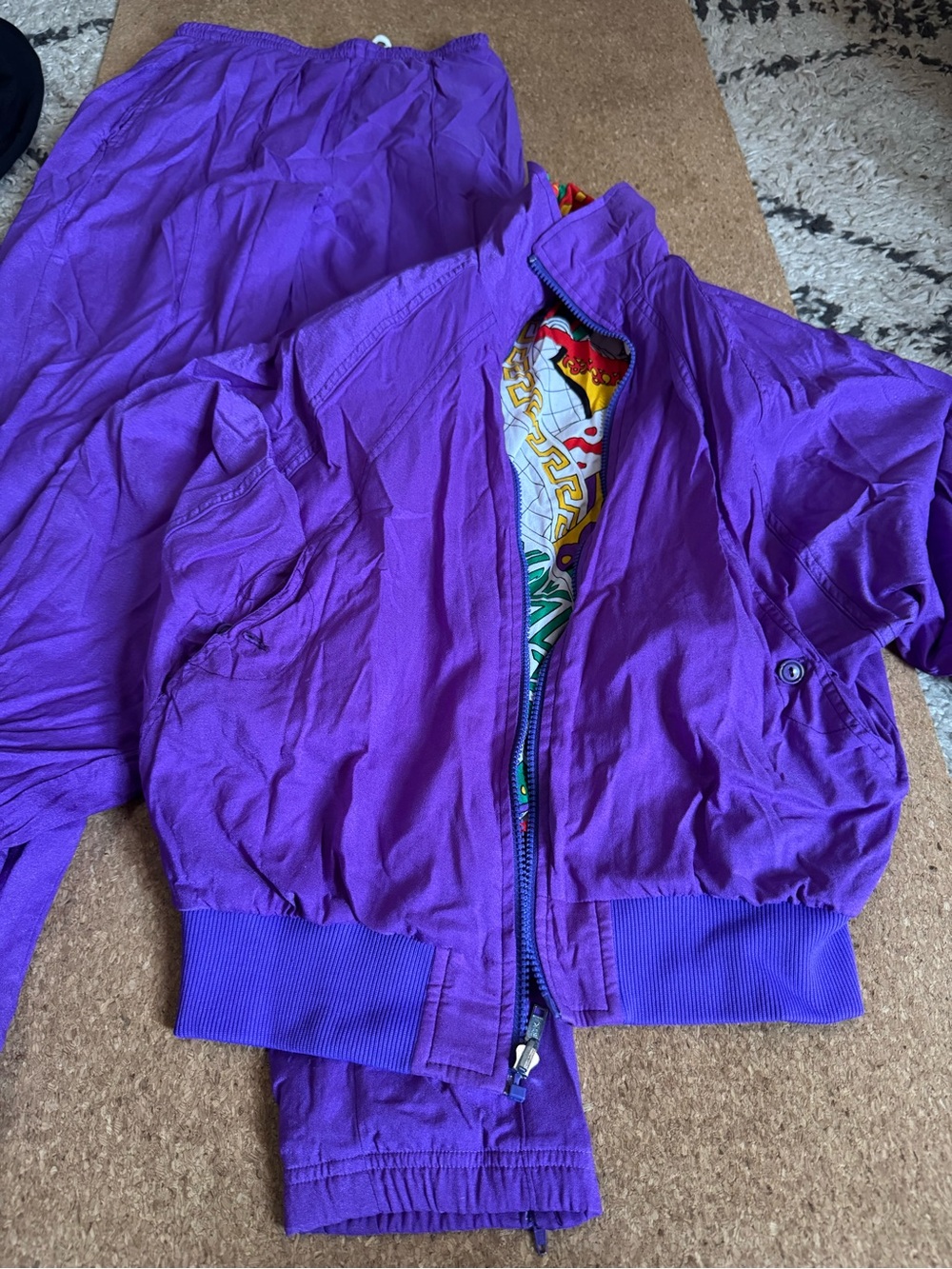Head Purple Track Joggers with Multicolor Graphic reversible Zip Jacket - Picture 5 of 5